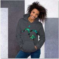 Hoodie for Girls-black, white, blue, pink, grey. Aquarius Star Sign. WickedYo.